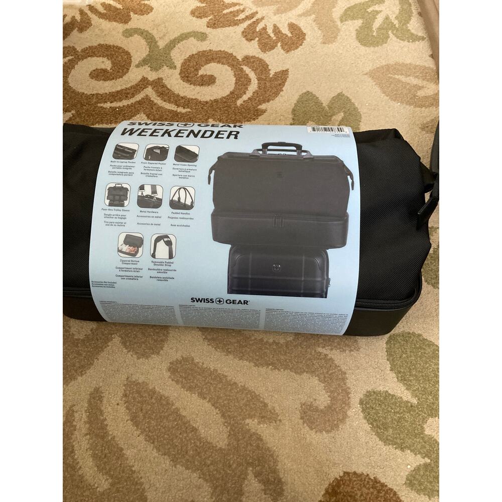 Swissgear Weekender Tote Duffel bag Adjustable removable shoulder strap BLACK